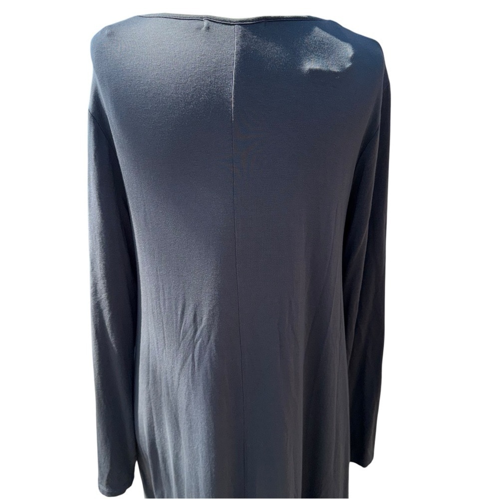 GUDRUN SJODEN Gray Abstract Lagenlook Long Sleeve Blouson Midi Dress Size M - Picture 8 of 14